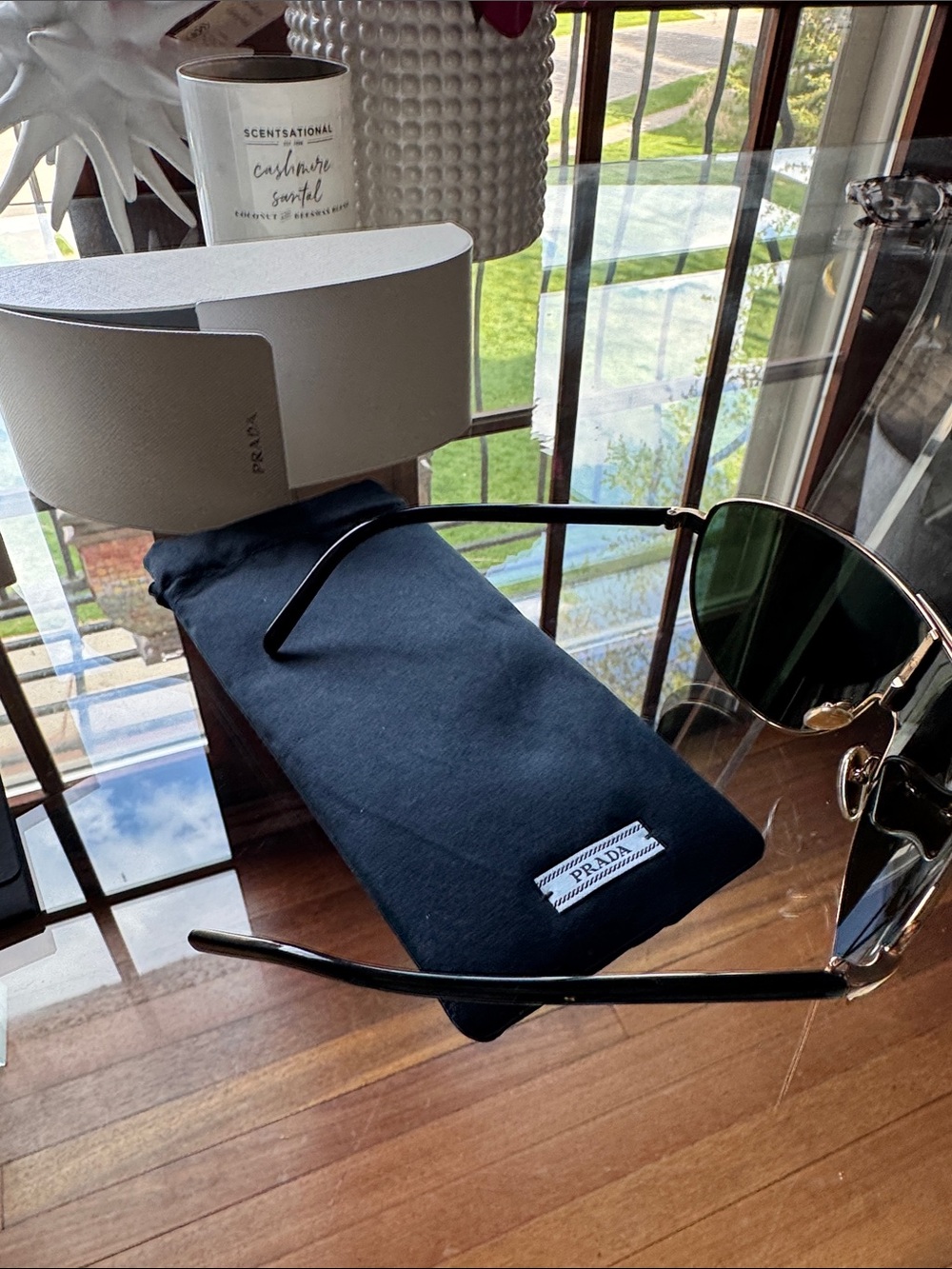 Prada Black Fabric Sunglasses Pouch and Box Set - Picture 4 of 12